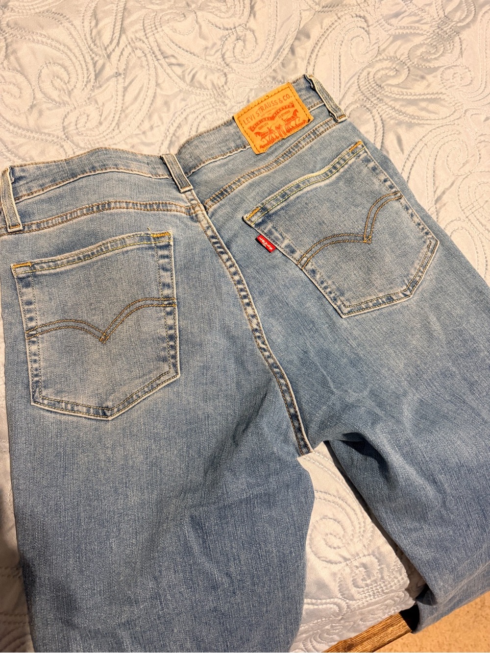 Levi's Light Blue Bootcut Jeans with Tan Patch